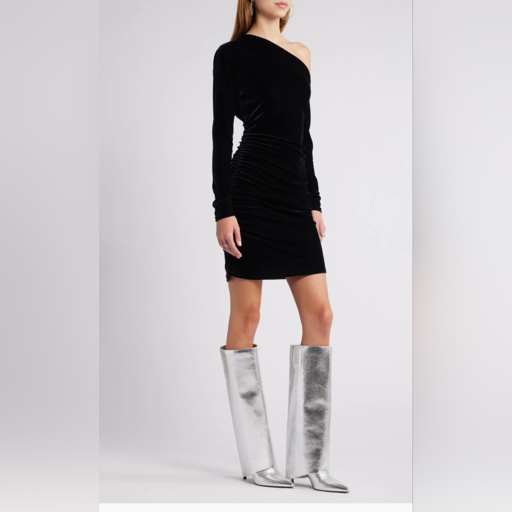 Open Edit Metallic Silver Nyomi Tall Boot (Women) SZ 9.5